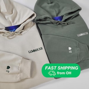 Roman Numeral Embroidered Hoodie
